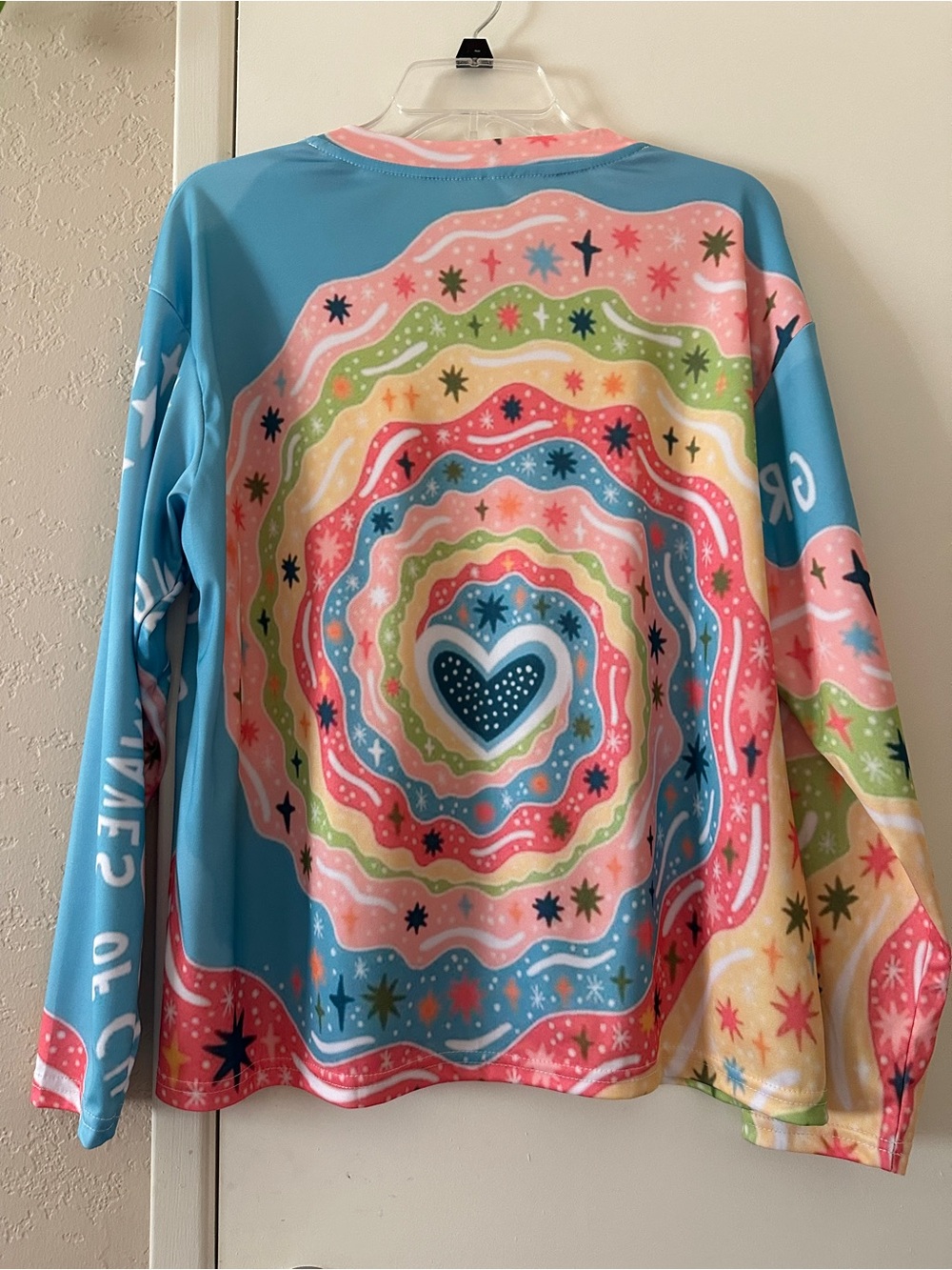 Long Sleeve Top - Size Medium Heart Spiral, Graphic Riding the Wave of Change - Picture 4 of 6